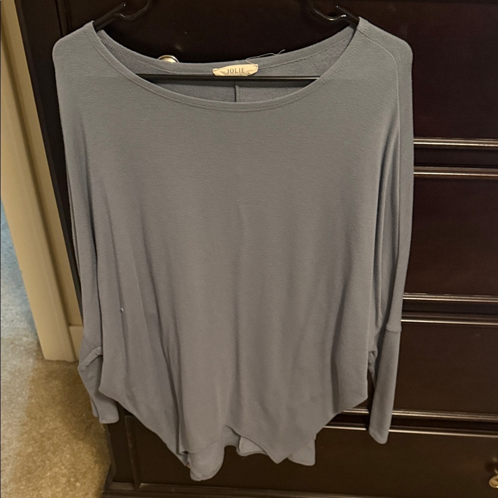 Jolie Dusty Blue Long Sleeve Women's Top